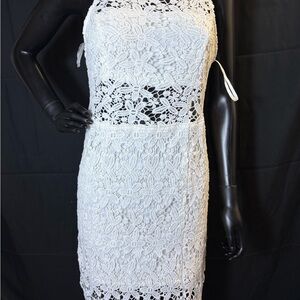 Sabo Skirt White Crochet Backless Dress